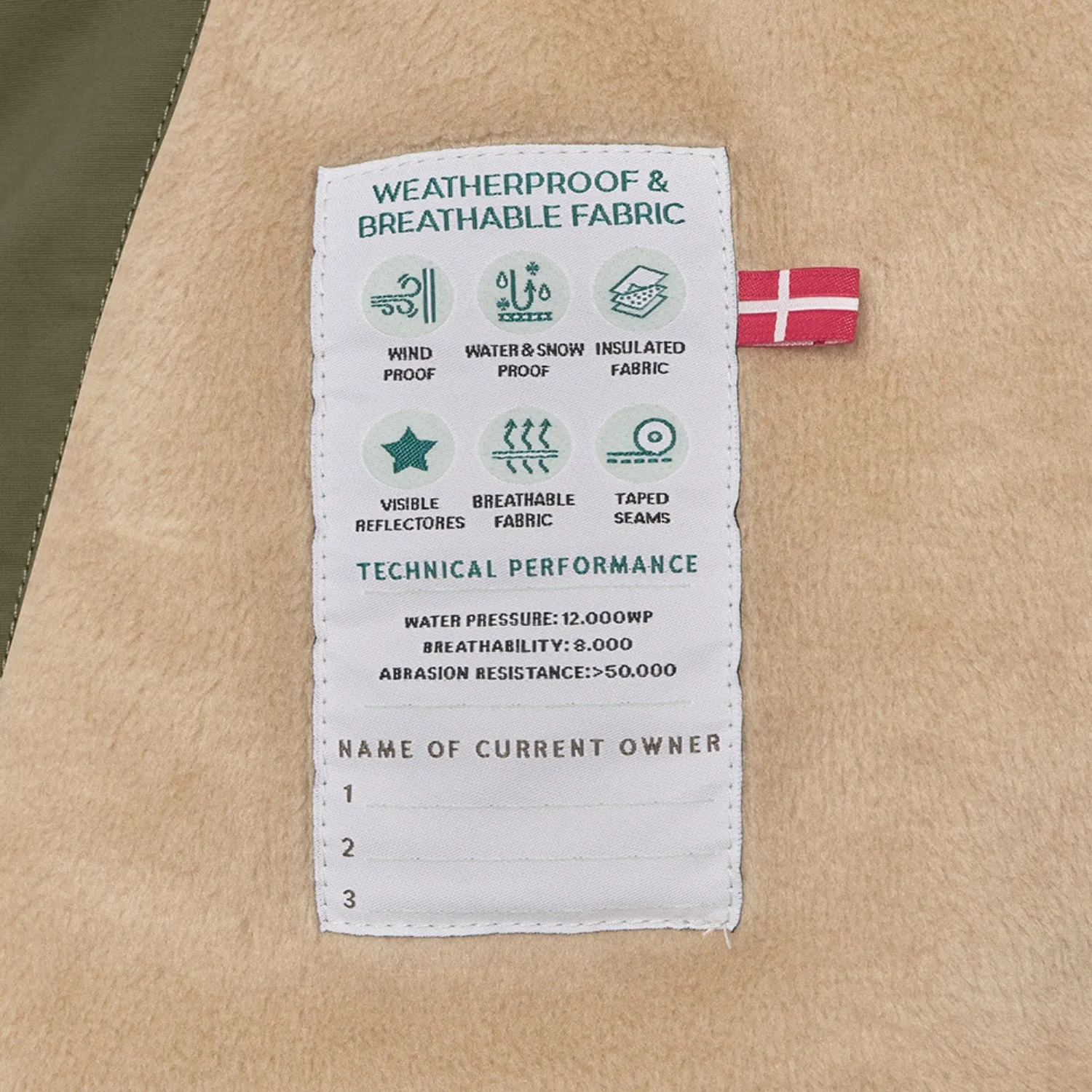 Mini A ture Olive night Wang Fleece Winter Jacket m. Fur