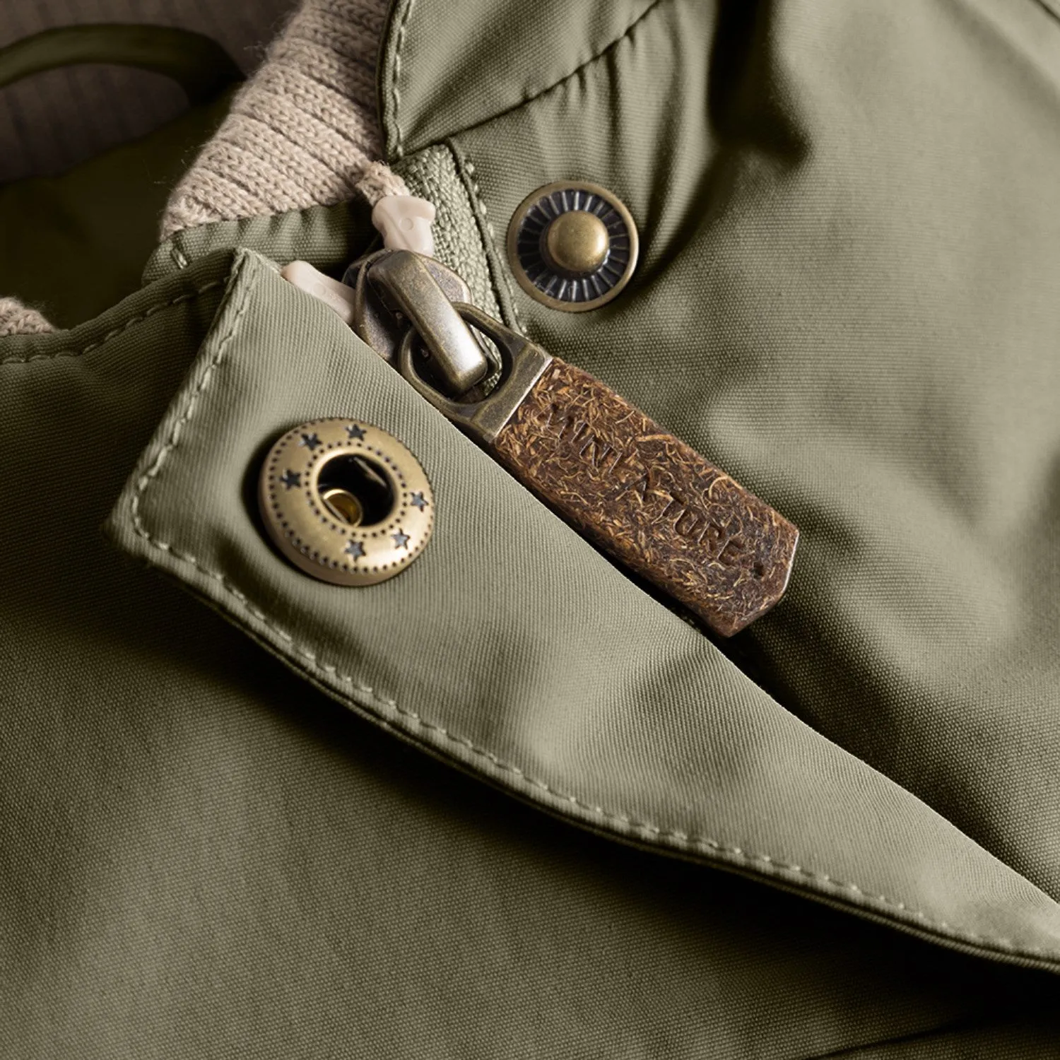 Mini A ture Olive night Wang Fleece Winter Jacket m. Fur