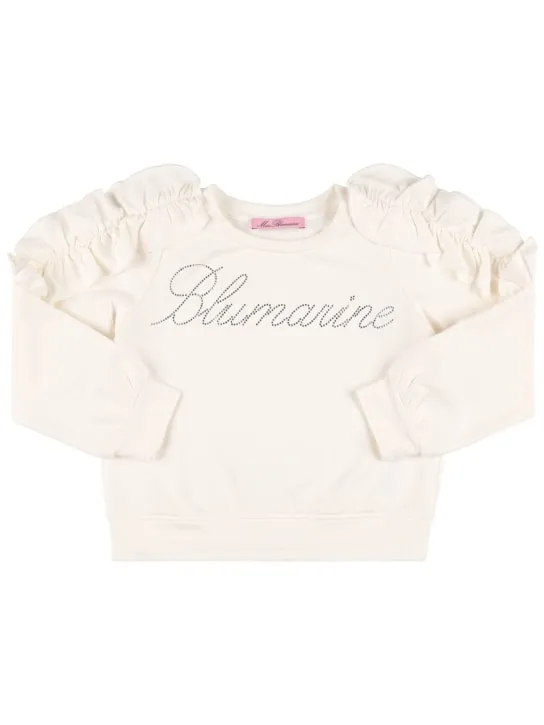 Miss Blumarine   Crystal logo viscose sweatshirt 