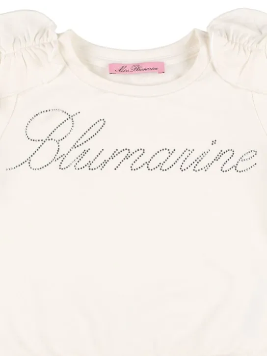 Miss Blumarine   Crystal logo viscose sweatshirt 