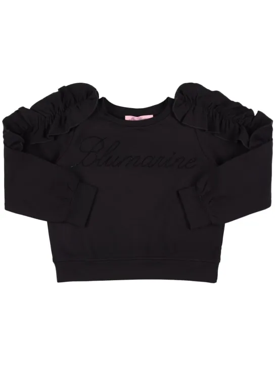Miss Blumarine   Crystal logo viscose sweatshirt 