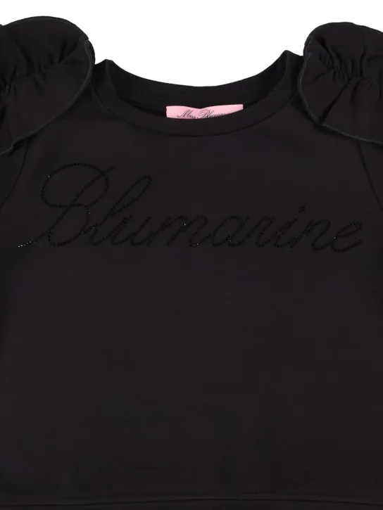 Miss Blumarine   Crystal logo viscose sweatshirt 