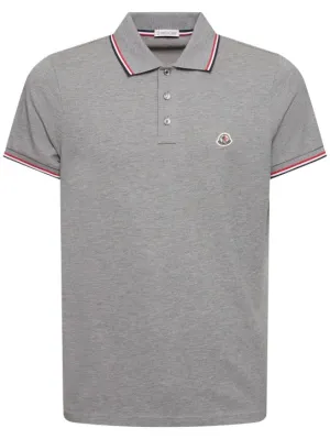 Moncler   Logo patch cotton polo shirt 