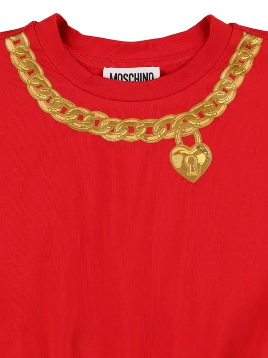 Moschino   Cotton jersey cropped t-shirt 