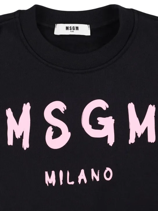 MSGM   Logo printed cotton sweatshirt 