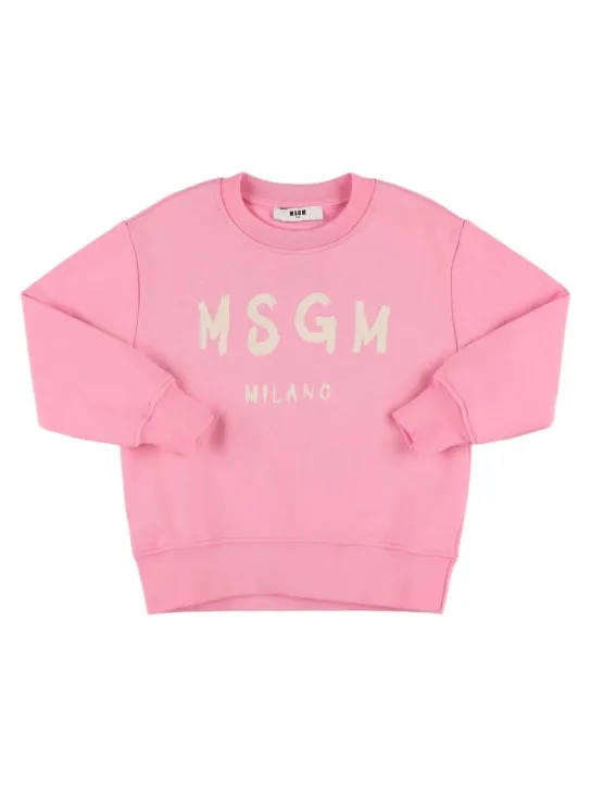 MSGM   Logo printed cotton sweatshirt 
