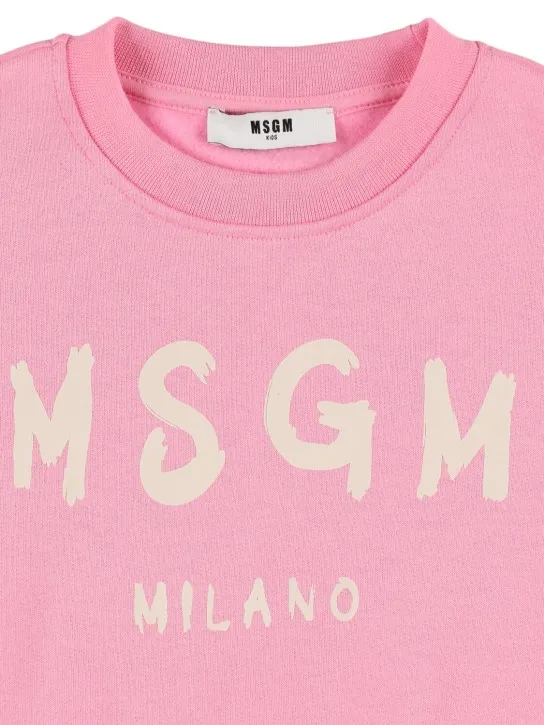 MSGM   Logo printed cotton sweatshirt 