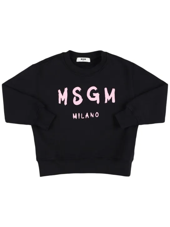 MSGM   Logo printed cotton sweatshirt 