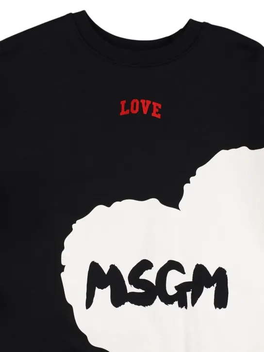 MSGM   Love logo printed cotton sweatshirt 