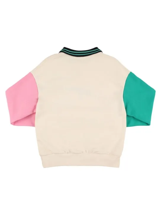 MSGM   Printed cotton polo sweatshirt 
