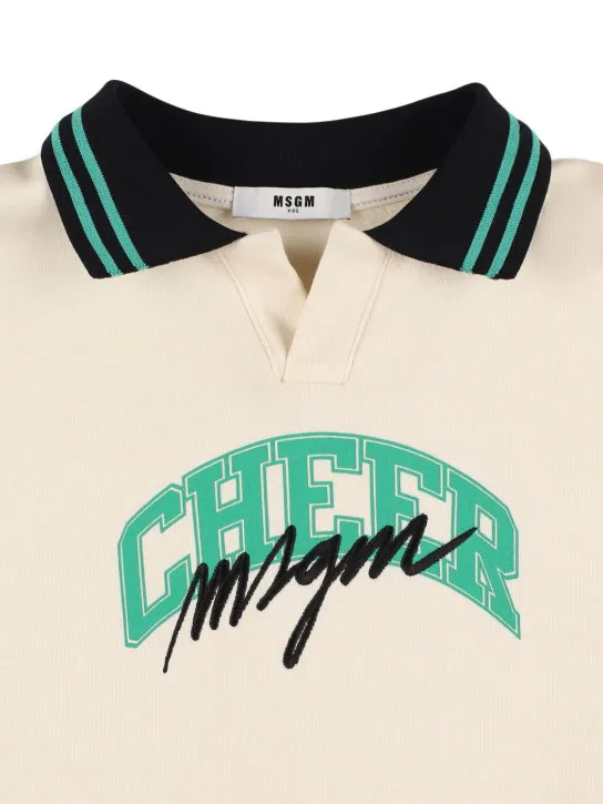 MSGM   Printed cotton polo sweatshirt 