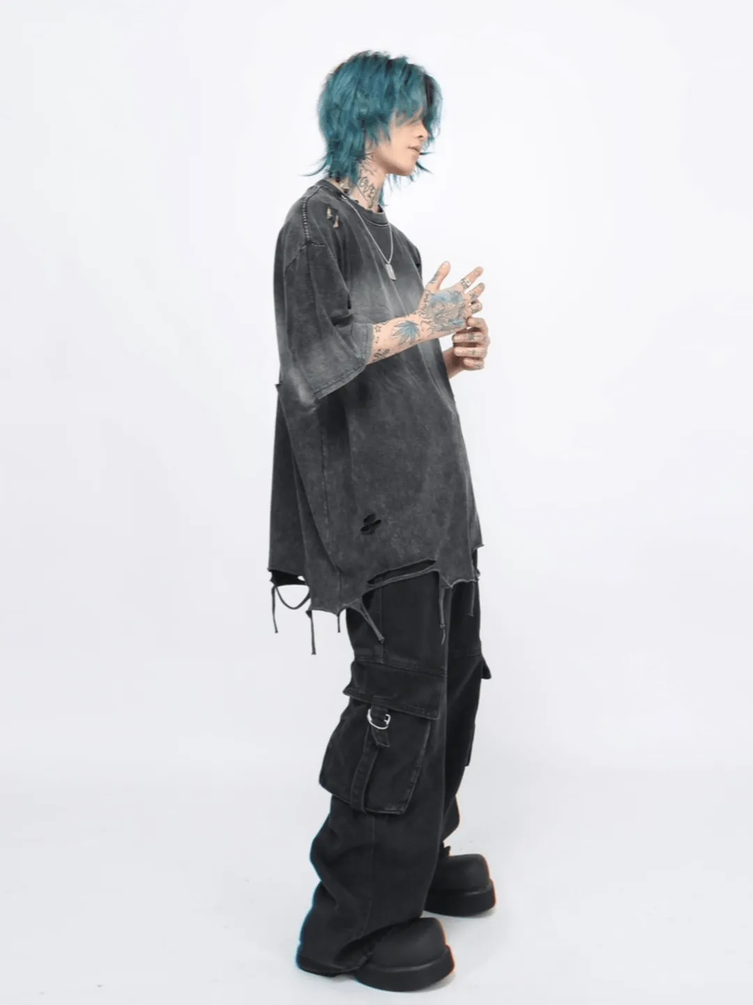【Mz】  Vintage Washed  Base Layer T-Shirt  na1182