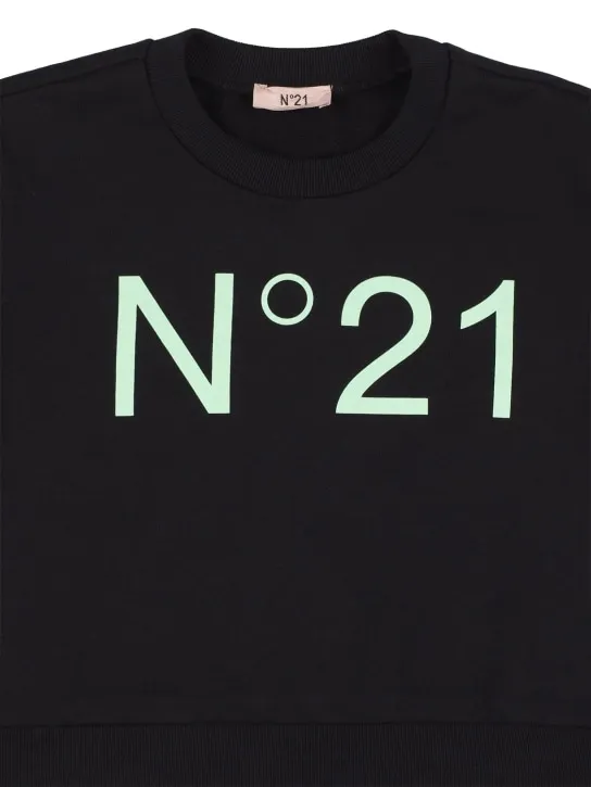 N°21   Printed cotton crop sweatshirt 