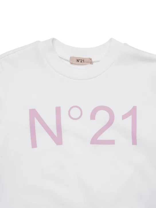N°21   Printed cotton crop sweatshirt 