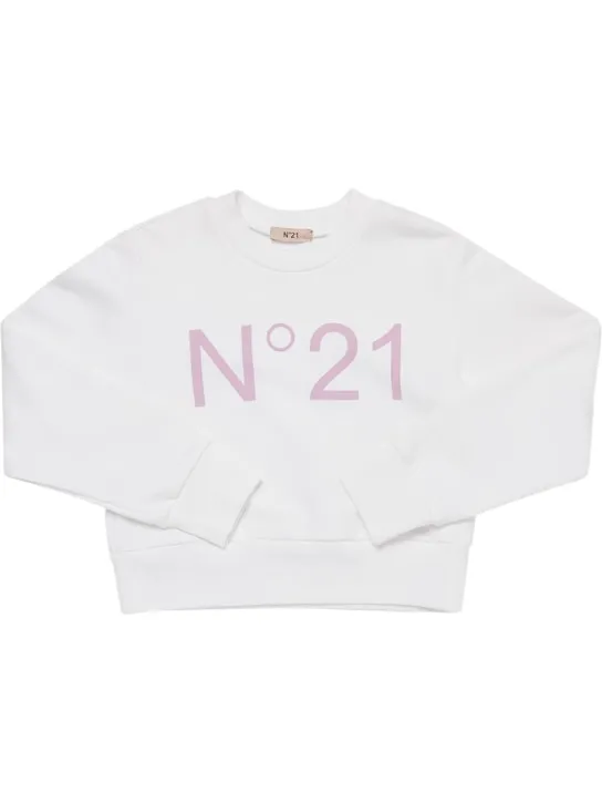 N°21   Printed cotton crop sweatshirt 