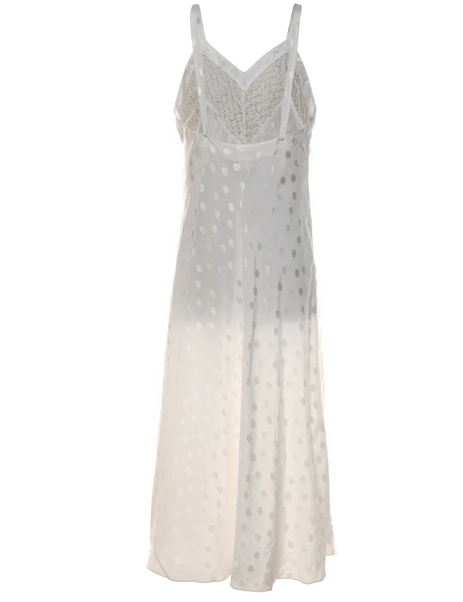 Off-White Floral & Polka Dot Print Slip Dress - M
