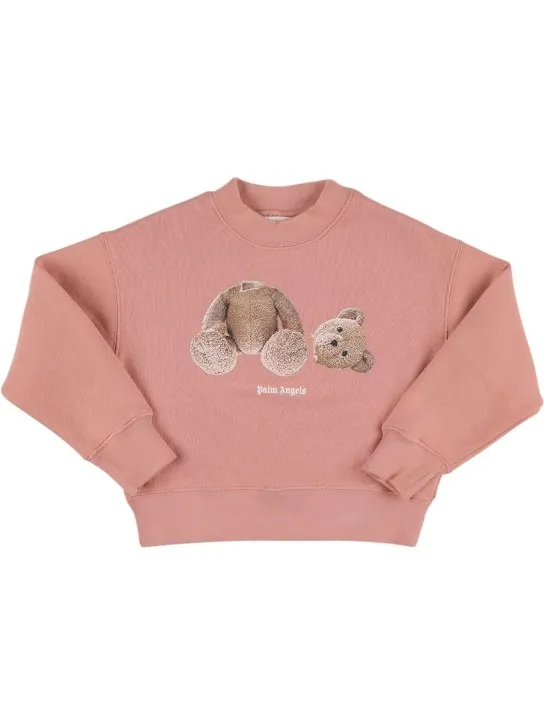 Palm Angels   Bear print cotton sweatshirt 