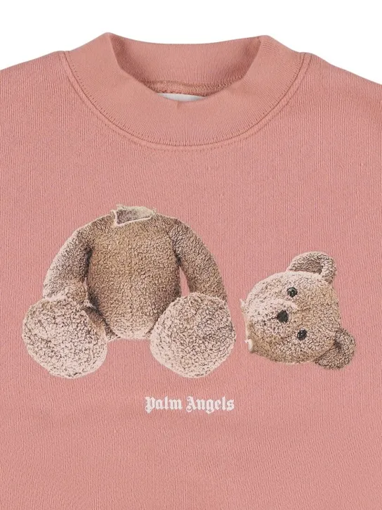 Palm Angels   Bear print cotton sweatshirt 