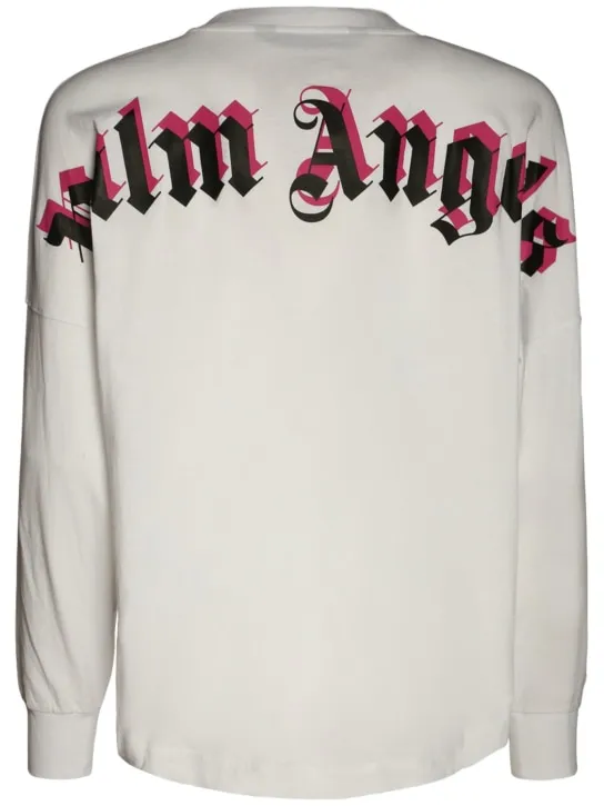 Palm Angels   Logo print over cotton  t-shirt 