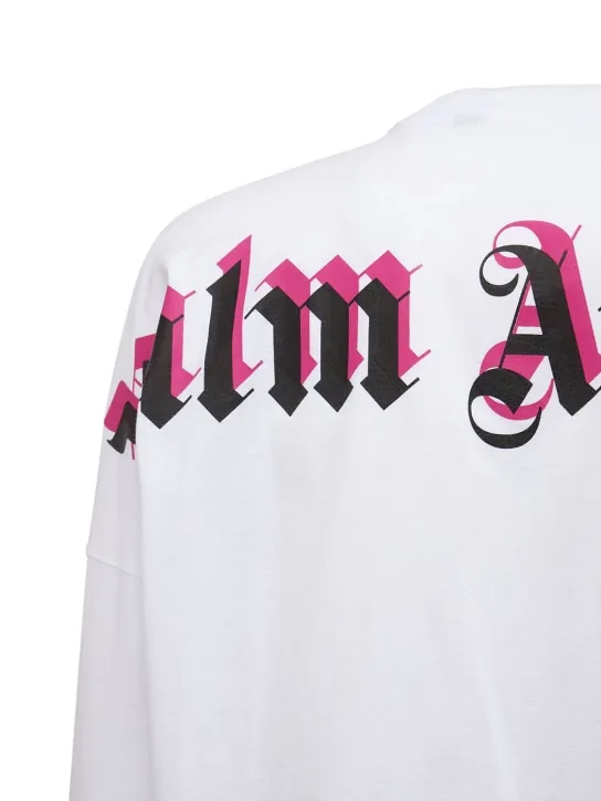 Palm Angels   Logo print over cotton  t-shirt 