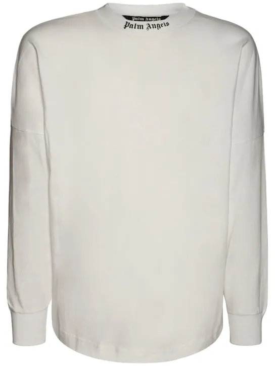 Palm Angels   Logo print over cotton  t-shirt 