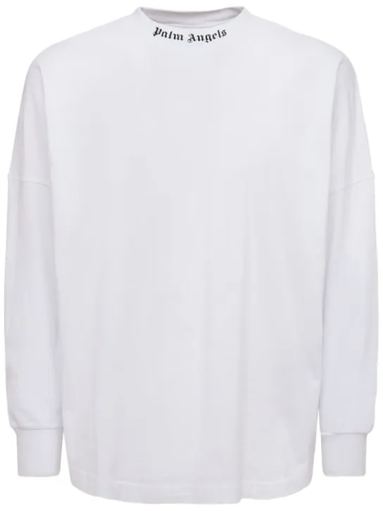 Palm Angels   Logo print over cotton  t-shirt 