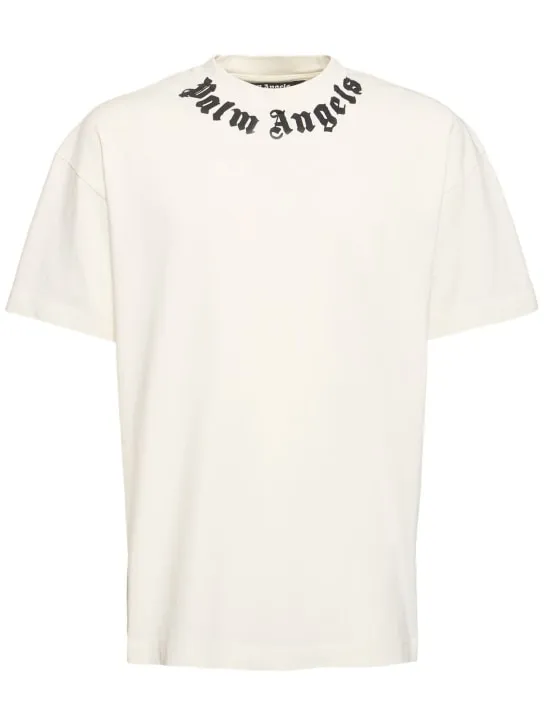 Palm Angels   Neck logo cotton t-shirt 