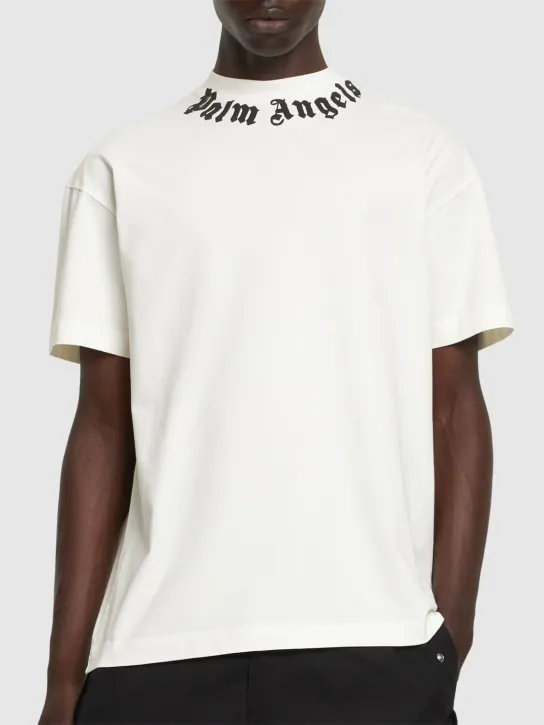 Palm Angels   Neck logo cotton t-shirt 