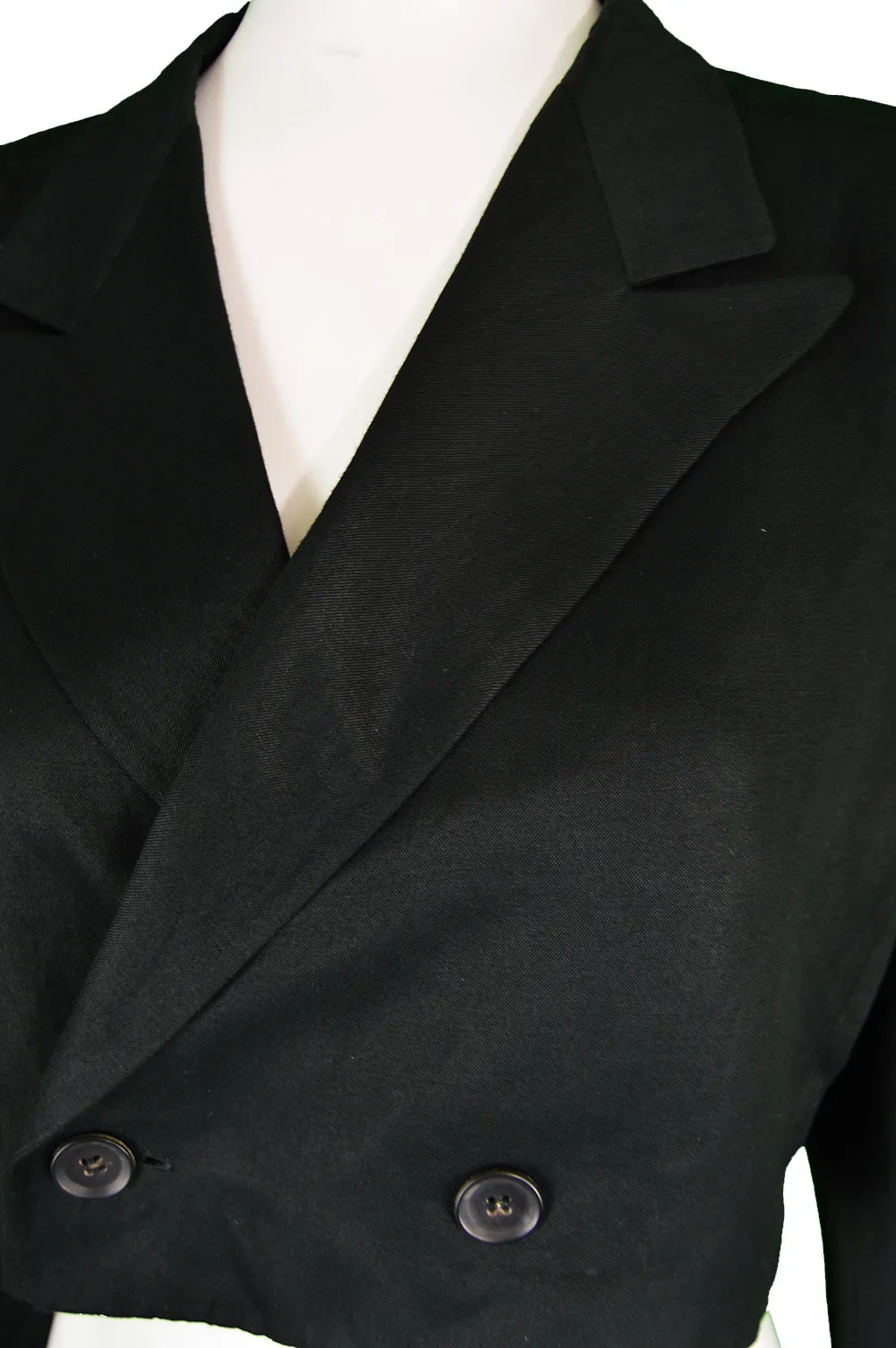 Preowned Black Vintage Cropped Jacket, 1980s