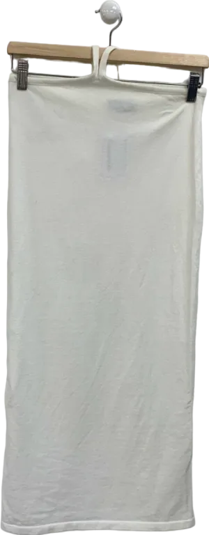 PrettyLittleThing White Midi Skirt UK S