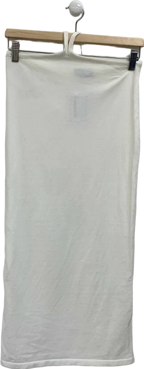 PrettyLittleThing White Midi Skirt UK S