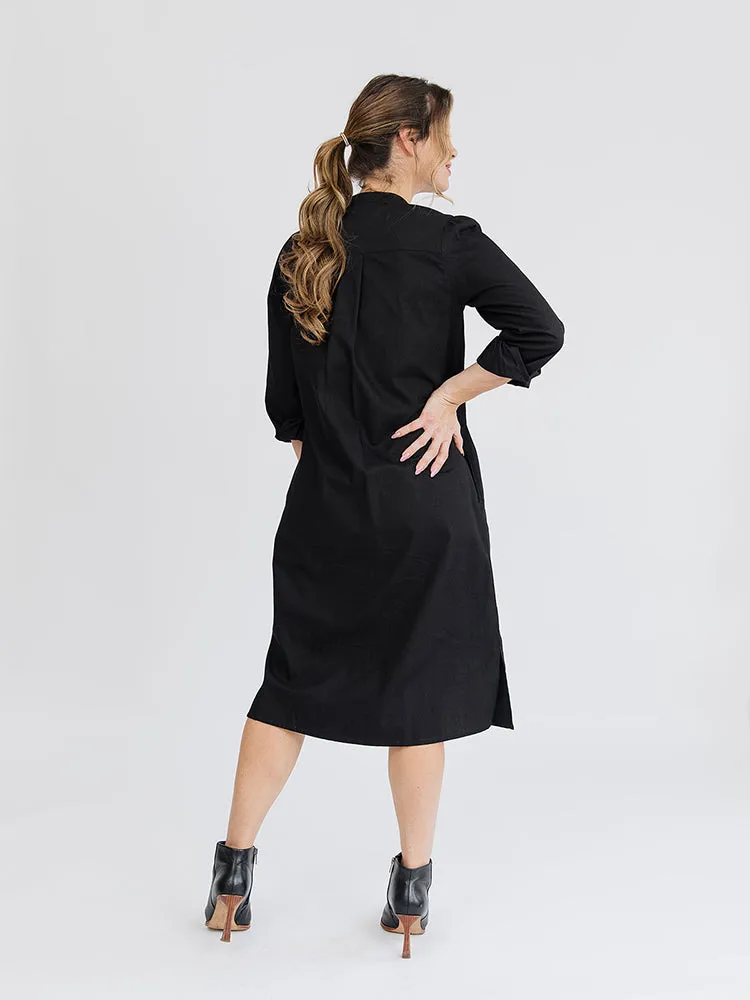 Ranji Midi Dress - Black Denim