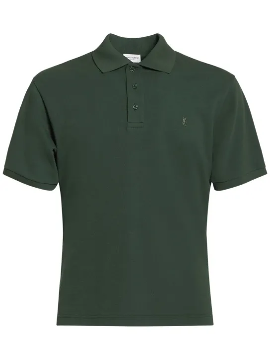Saint Laurent   Cassandre cotton blend polo shirt 