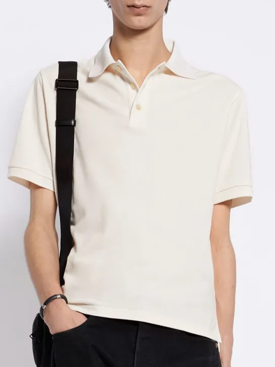 Saint Laurent   Cassandre cotton blend polo shirt 