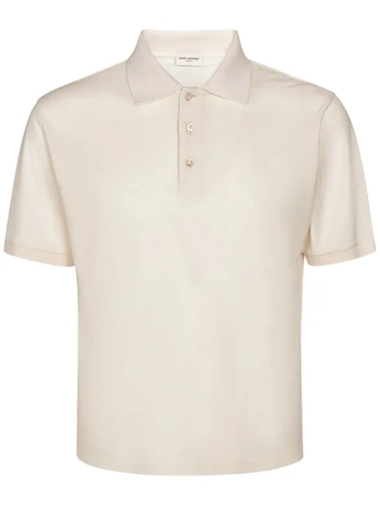 Saint Laurent   Cassandre cotton blend polo shirt 