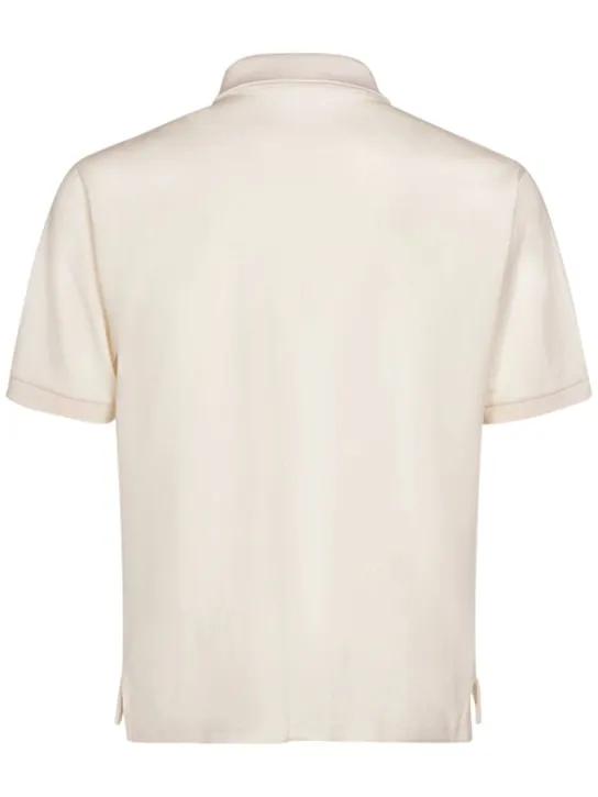 Saint Laurent   Cassandre cotton blend polo shirt 