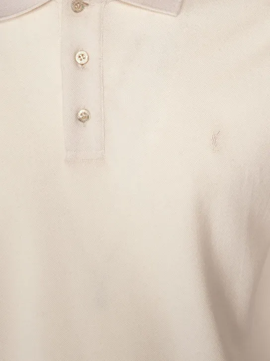 Saint Laurent   Cassandre cotton blend polo shirt 