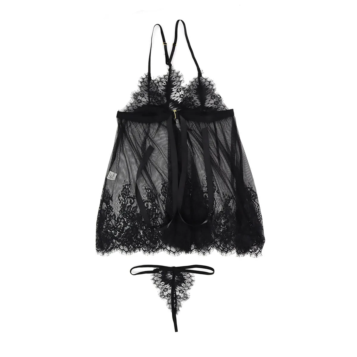 Sexy Night Dress Water Soluble Lace Lingerie Nightgown Travel Holiday Beautiful Gauze Nightdress Women Sleepwear Sleep Dress