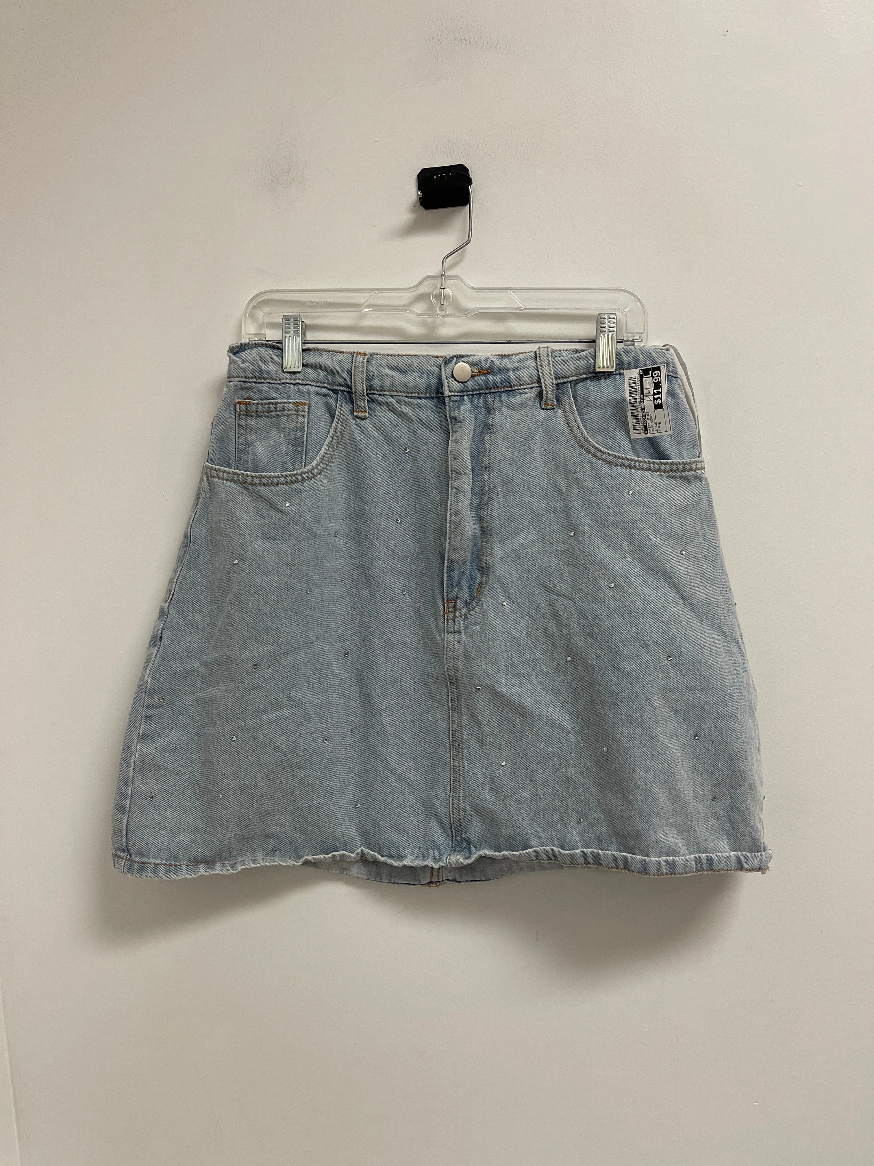 Skirt Midi By Clothes Mentor In Blue Denim, Size: 6