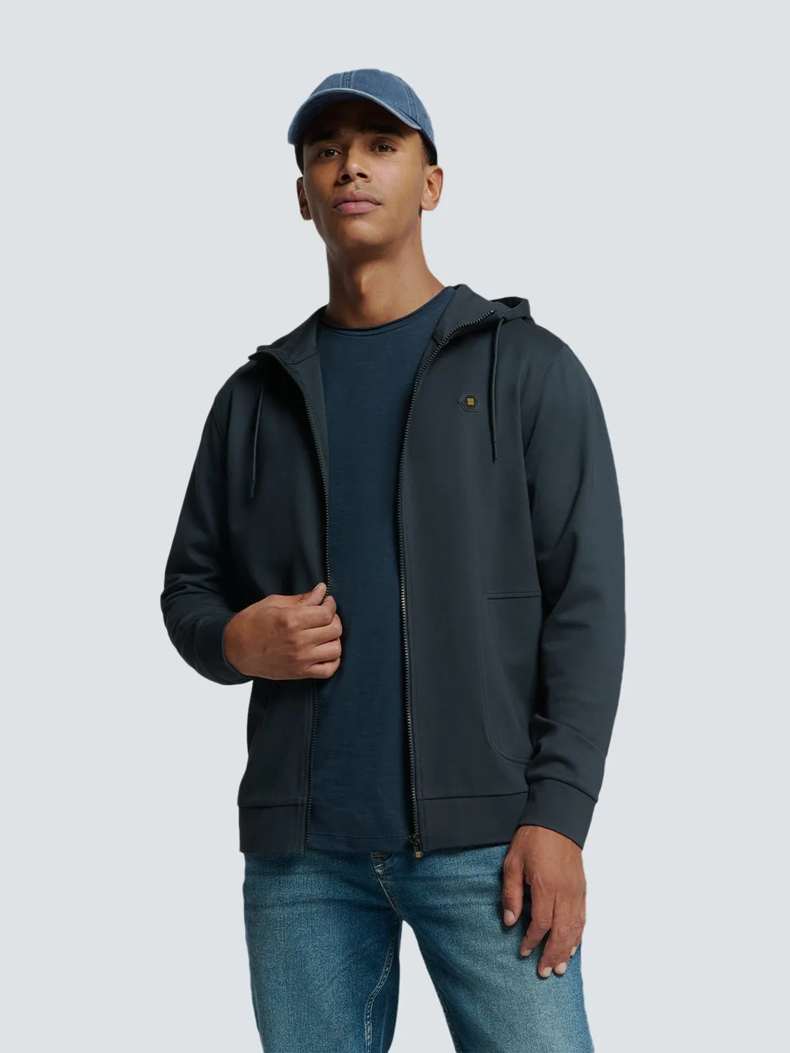 Sporty Hooded Vest with Zipper | Night