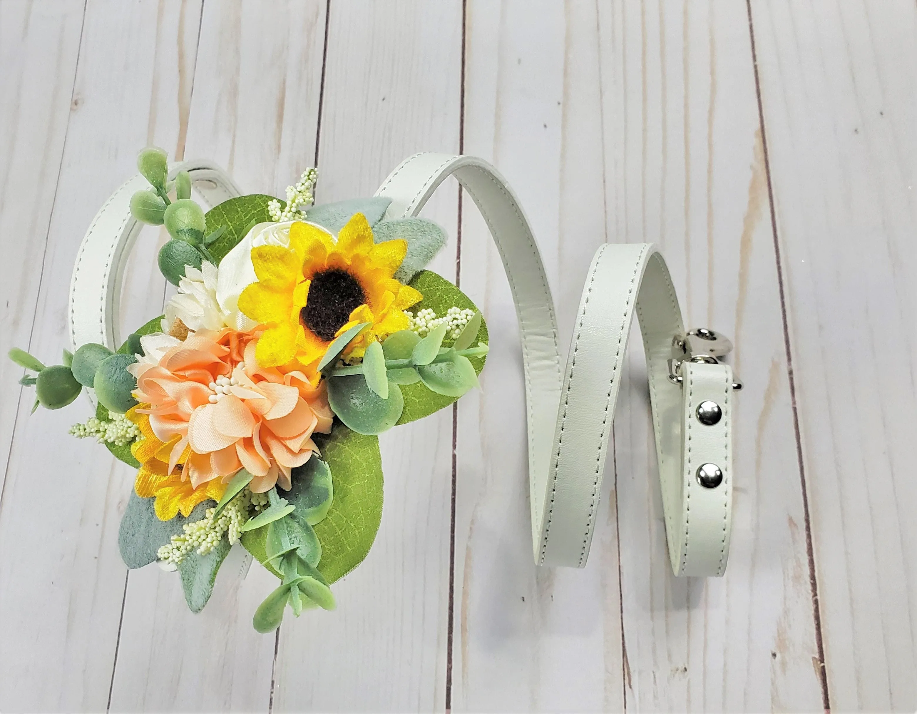 Sunflower Succulent Wedding Leash and Collar | The Toto |  8 Color Choices