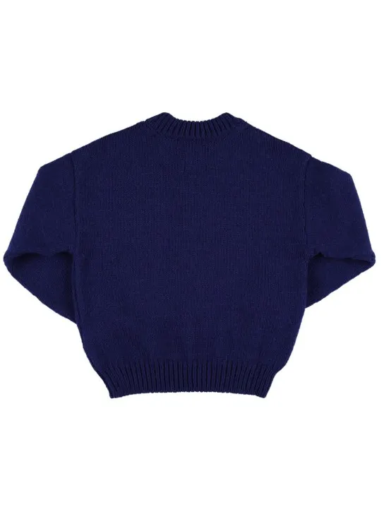 The Animals Observatory   Flower intarsia wool tricot knit sweater 