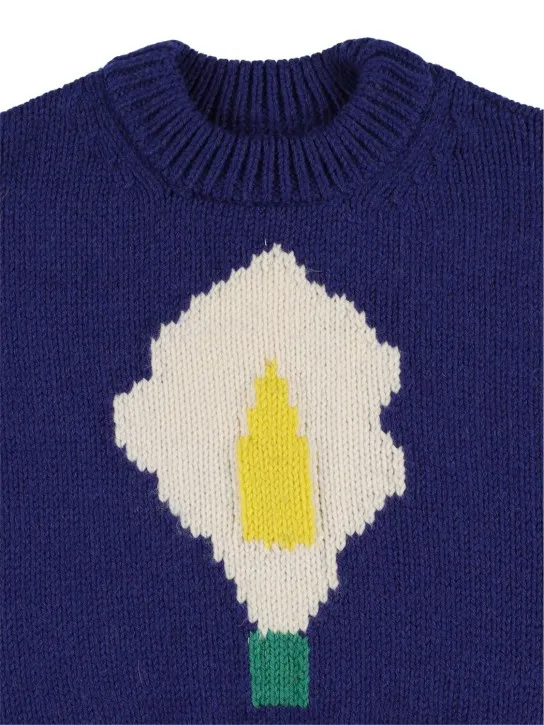 The Animals Observatory   Flower intarsia wool tricot knit sweater 
