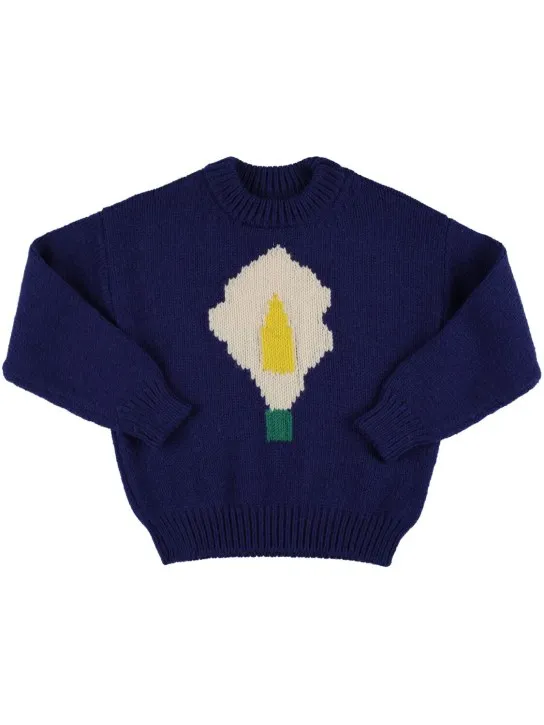 The Animals Observatory   Flower intarsia wool tricot knit sweater 