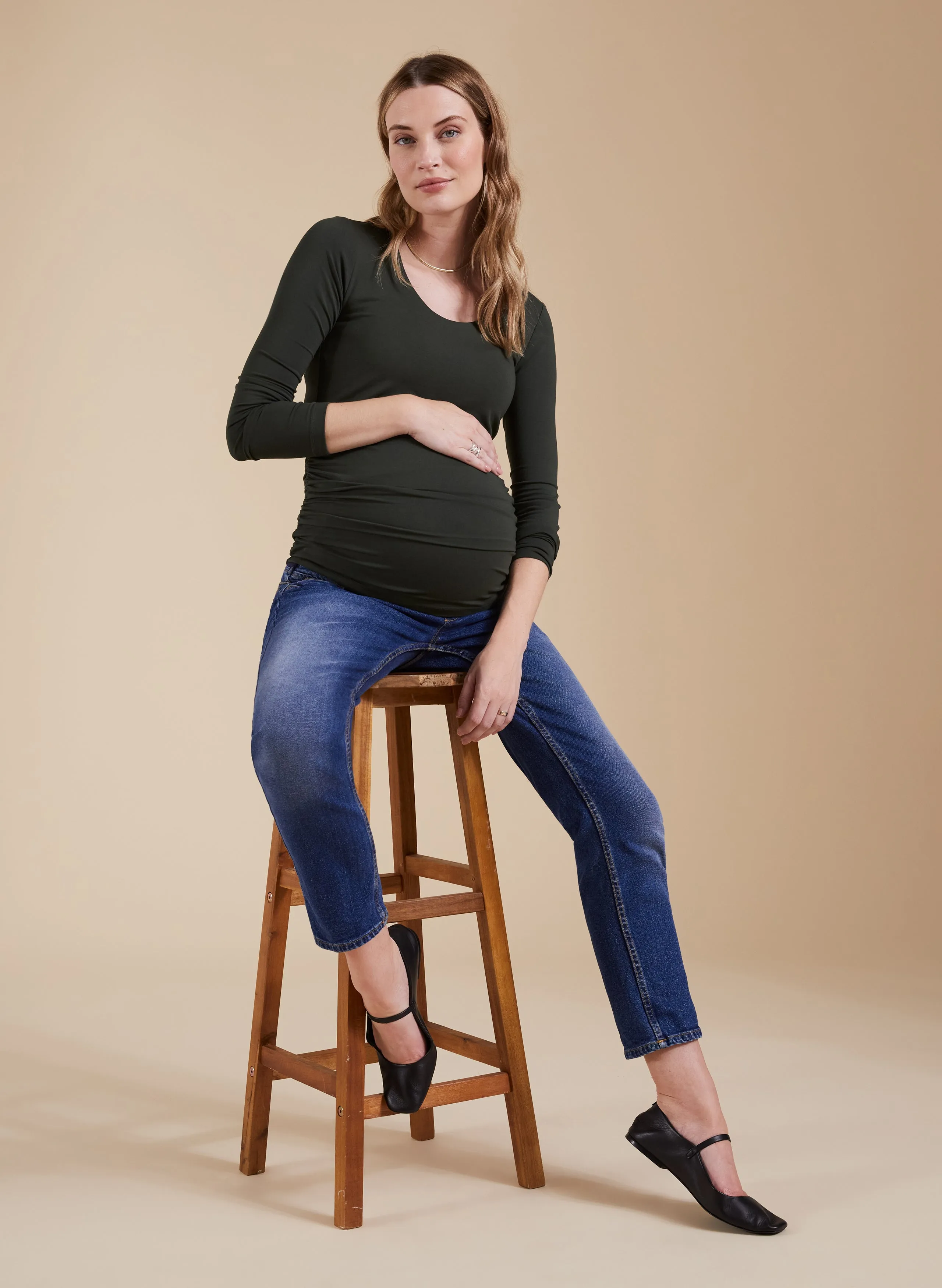 The Essentials Maternity Scoop Top