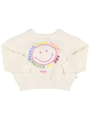 The New Society   Printed BCI cotton crewneck sweatshirt 