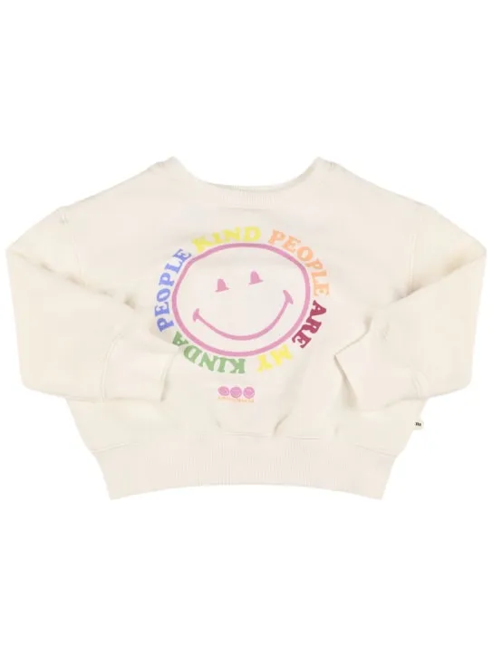 The New Society   Printed BCI cotton crewneck sweatshirt 