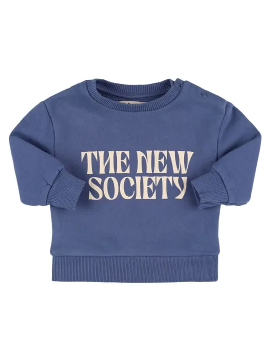 The New Society   Printed cotton crewneck sweatshirt 