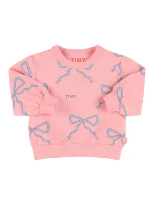 Tiny Cottons   Bow print cotton crewneck sweatshirt 