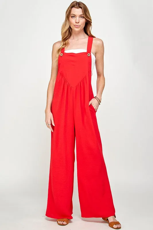 Tomato Red Solid Overall